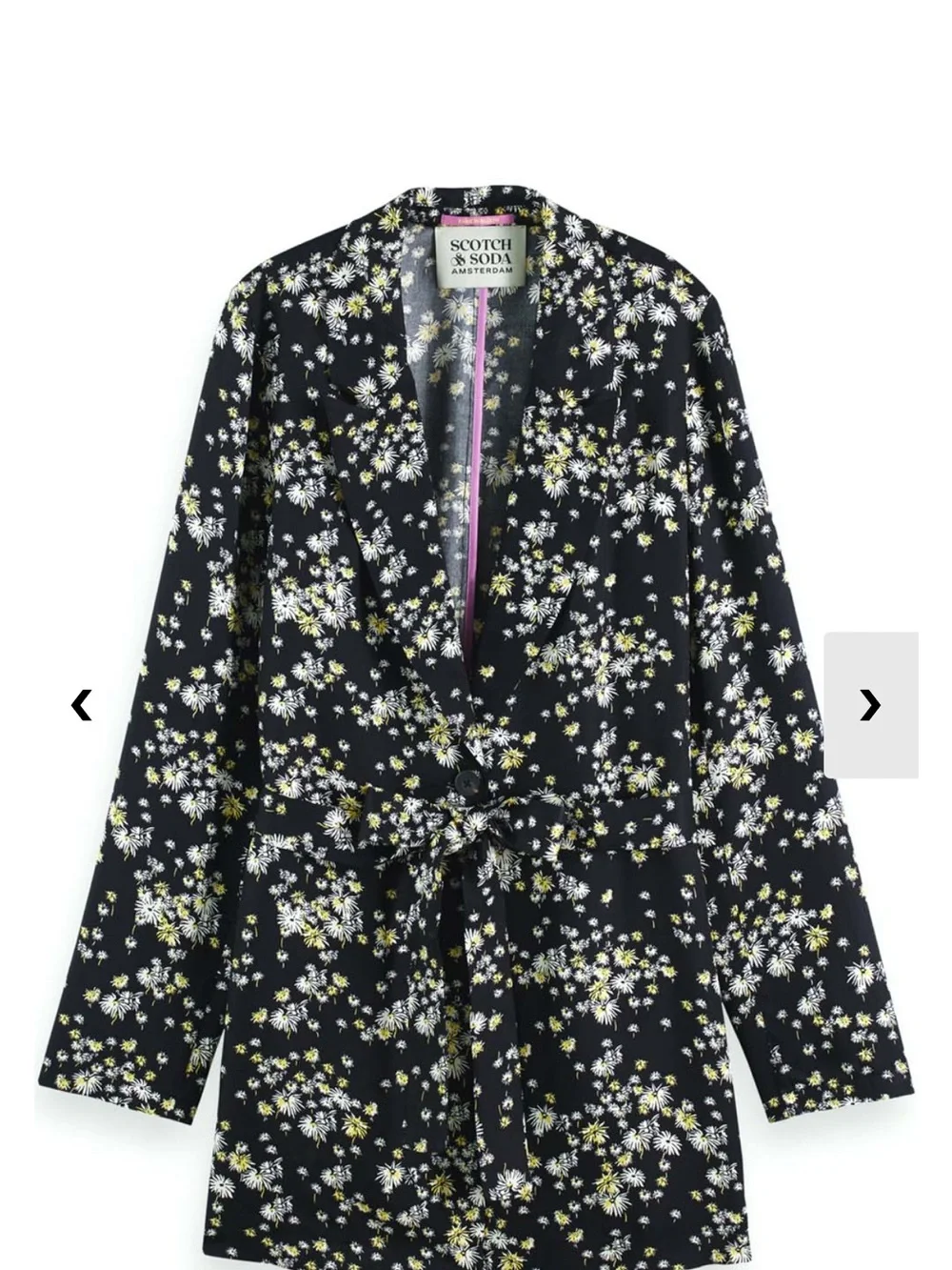 Nwt Scotch & Soda Blazer Printed Drapey Blazer dandelion black